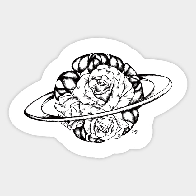 Floral Saturn Sticker by Akbaly